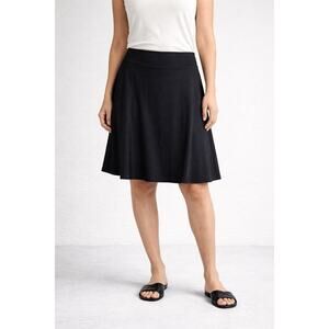 Eileen Fisher 100% Silk A-Link Skirt Black XL Minimalist Contemporary Classic